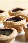 Several blueberry tarts