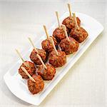 Tapas Meatballs with Wooden Skewers