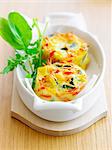 Zucchini and carrot mini flans