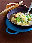 Ravioli soup with ceps and chestnuts