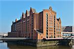 View of Internationales Maritimes Museum, Speicherstadt with River Elbe, Hamburg, Germany