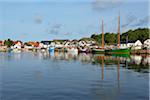 Boats in Harbour, Summer, Vitte, Baltic Island of Hiddensee, Baltic Sea, Western Pomerania, Germany