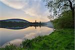 River Main in the Dawn, Spring, Bestenheid, Wertheim, Spessart, Mainfranken, Franconia, Baden Wurttemberg, Germany