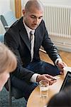 Mid adult man in conference room, Stockholm, Sweden