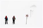 People skiing, Lapland, Sweden