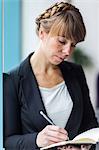 Young woman working in office, Stockholm, Sweden