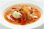 Sole fillet in tomato broth with wholemeal pasta
