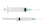 medical Syringe and needle isolated on a white background. (clipping work path included)