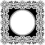 Black frame with ornamental border on white background