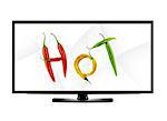 LCD tv screen and hot offer conceptual image .  (with clipping work path)