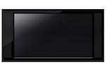 Black LCD tv screen hanging on a wall .  (with clipping work path)