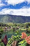 View from Tuk-Tuk Village to Samosir. Lake Toba, North Sumatra, Indonesia.