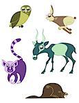 Cartoon funny animals set for design 7