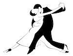 Dancing man and woman silhouette