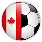 Vector - Canada Flag with Soccer Ball Background