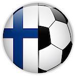 Vector - Finland Flag with Soccer Ball Background