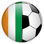 Vector - Ireland Flag with Soccer Ball Background