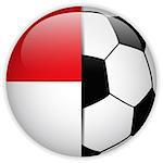 Vector - Monaco Flag with Soccer Ball Background