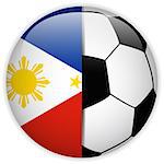 Vector - Philippines Flag with Soccer Ball Background