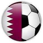 Vector - Qatar Flag with Soccer Ball Background