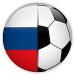 Vector - Russia Flag with Soccer Ball Background