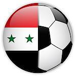 Vector - Syria Flag with Soccer Ball Background