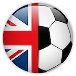 Vector - UK Flag with Soccer Ball Background