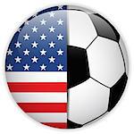 Vector - USA Flag with Soccer Ball Background