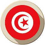 Vector - Tunisia Flag Button Icon Modern