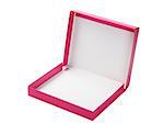 Open Pink Paper Box On White Background