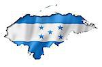 Honduras flag map, three dimensional render, isolated on white