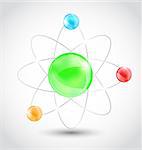 Illustration atom symbol isolated on white background - vector