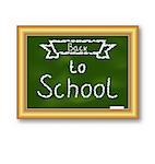 Illustration school blackboard with text, on white background - vector