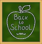 Illustration Back to school background with text and apple - vector