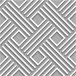 Seamless abstract background. White crossed lines with cut out of paper effect and realistic shadow on gray.