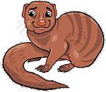 Cartoon Illustration of Funny Mongoose Animal