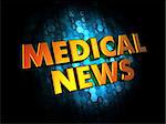 Medical News - Gold 3D Words on Dark Digital Background.