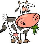 Cartoon Illustration of Cute Cow Farm Animal