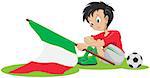 Sad Italy soccer fan. Illustration in vector format