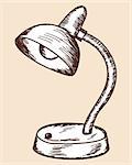 Table lamp sketch. EPS 10 vector illustration without transparency.