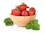 Fresh strawberry bowl. Isolated on white background