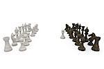 White pawn making the first move on white background