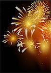 Fireworks - Holiday Background Illustration, Vector