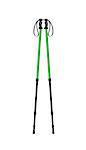 Hiking poles in green and black design on white background