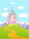 Fairy Tale magic Princess Castle Landscape