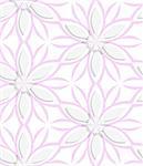 Abstract seamless background. White floral with pink layering with cut out of paper effect embossed.