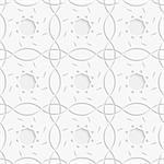 Abstract seamless background.  Ornament with white wavy squares geometric flower and cut out of paper effect.