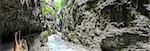 A panoramic image of the Partnachklamm in Bavaria Germany