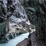 A panoramic image of the Partnachklamm in Bavaria Germany