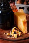 Delicious parmesan cheese and bottle of old balsamic vinegar